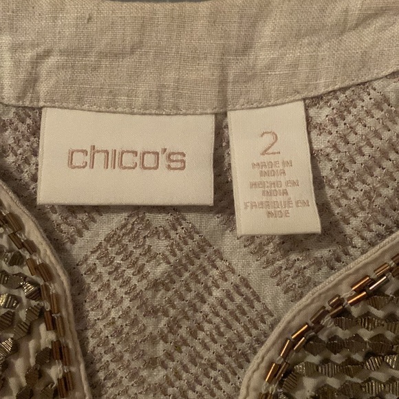 Chico’s Embellished Linen Jacket - Picture 5 of 7
